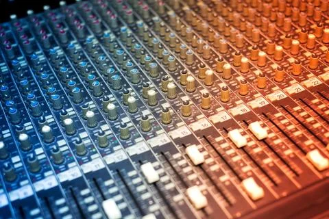 Audio mixing table Stock Photos