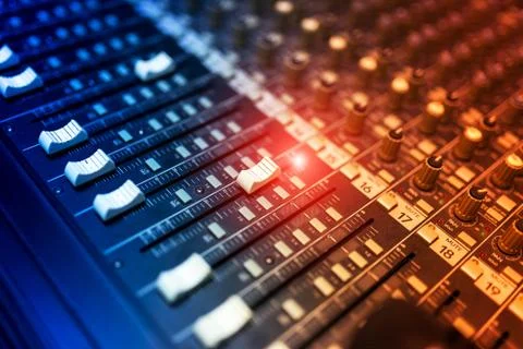 Audio mixing table Stock Photos