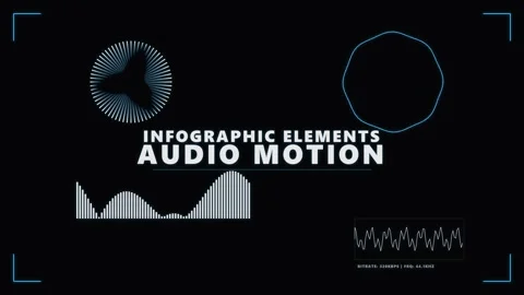 Audio motion infographic elements animation stock footage Stock Footage 345729505