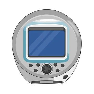 A audio music compact disk player object with and button on it issolated on whit Stock Illustration