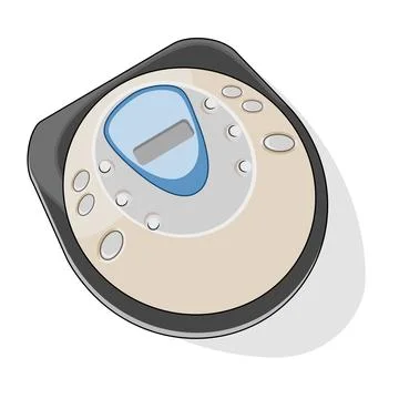A audio music compact disk player object with and button on it issolated on whit Stock Illustration