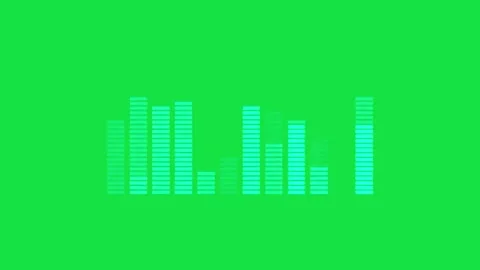 Audio Music Equalizer Level Bar Animation Green Screen Background Stock Footage 303383912