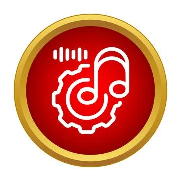 Audio music settings icon on red button Illustrazione stock