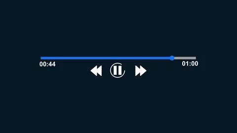 Audio music timeline bar moving with track, Music timeline 2d with alpha matte Vídeos de archivo 336039189
