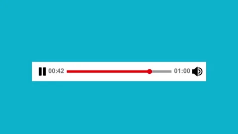 Audio music timeline bar moving with track 2d with alpha matte Stock Footage 336039190