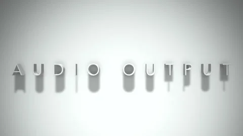 Audio output 3D title animation white text on a white background Stock Footage 299369374