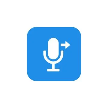 Audio output direction icon featuring microphone with arrow for sound routi.. Stock-Illustration