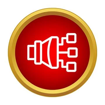 Audio output settings icon in red circle Stock Illustration