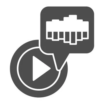 Audio playback button solid icon, Sound design concept, Equalizer effect and Illustrazione stock