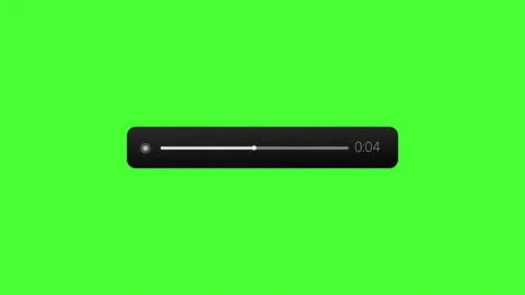 Audio player, audio display with progress and time duration on green screen. Video stock 220812459