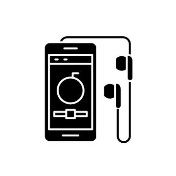 Audio player black icon, vector sign on isolated background. Audio player Stock Illustration