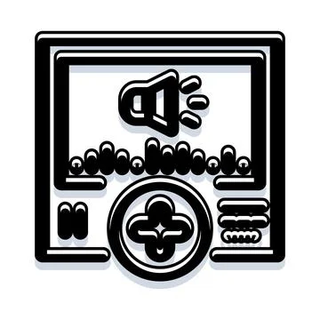 Audio player display with equalizer and sound controls イラスト素材