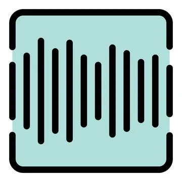 Audio player displaying soundwave on light green background Stock Illustration