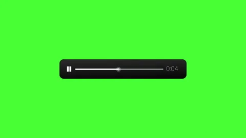 Audio player with frequency, play, pause and time duration on green screen Stock-Footage 220889446