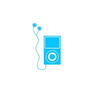 Audio player icon flat Illustrazione stock
