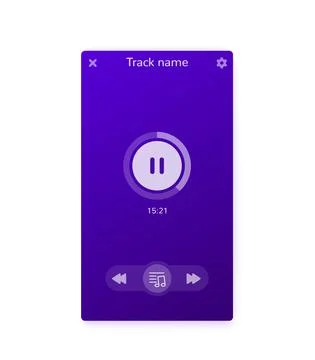 Audio player interface, mobile app ui design 스톡 일러스트