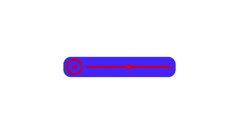 Audio player interface with red progress bar tracking across purple backgro.. Stock Footage 345547921