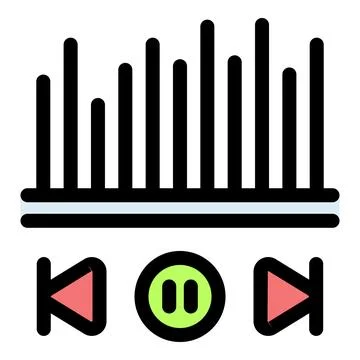 Audio player interface showing paused song with playback controls Illustrazione stock