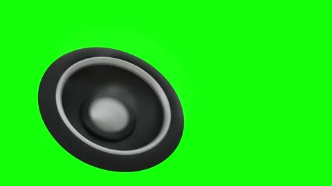 Audio Player Visual with Bass speaker with green screen background UHD Stock Footage 344311012