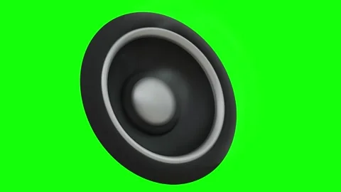 Audio Player Visual with Bass speaker on green screen and alpha matte Stock Footage 344311027