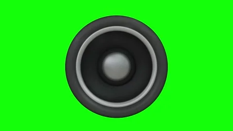 Audio Player Visual with Bass speaker on green screen background in 4K Stock Footage 344311043