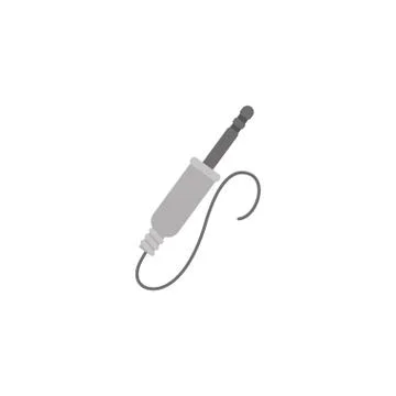 Audio plug music flat style icon Stock Illustration