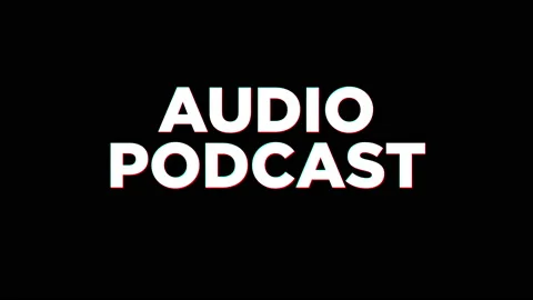 Audio podcast text Glitch effect animation. Stock Footage 219912981