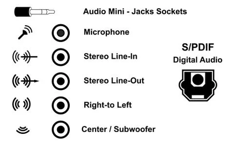 Audio ports Stock Illustration
