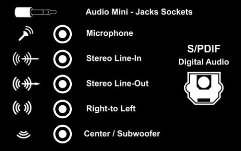 Audio ports, vector Stock Illustration