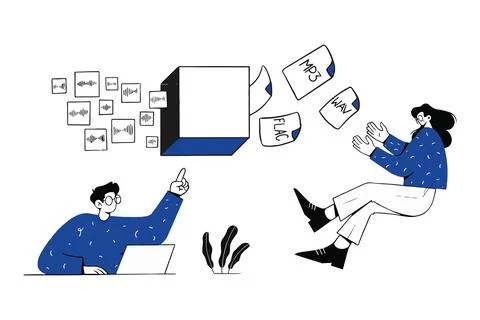 Audio Processing Illustration Stock Illustration