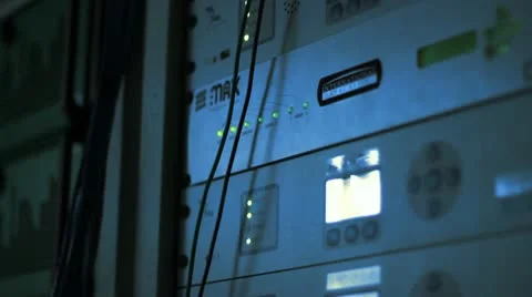 Audio Processor working in rack with lights Video stock 10951954