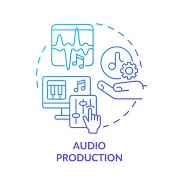 Audio production blue gradient concept icon Stock Illustration