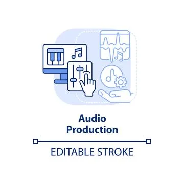 Audio production light blue concept icon Stock Illustration