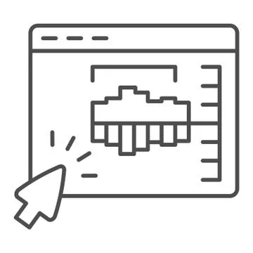 Audio program with track thin line icon, Sound design concept, Equalizer sign on Stock Illustration