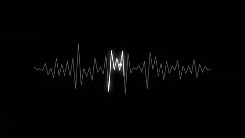 Audio Pulse Line Waveform Visualizer Mono White On Black Vídeos de archivo 342759880