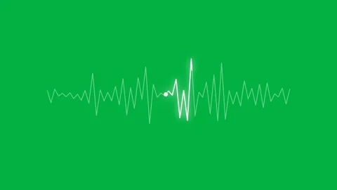 Audio Pulse Line Waveform Visualizer Mono White Green Screen Видео 342759888