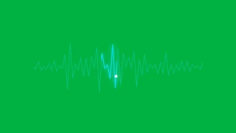 Audio Pulse Line Waveform Visualizer Neon Magenta Green Screen 動画素材 342759899
