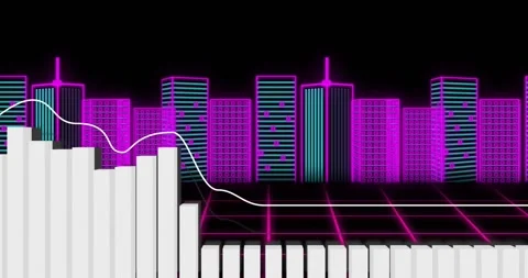 Audio pulse starting white bars and wave moving right mid bars peaking showing Stock Footage 334835624
