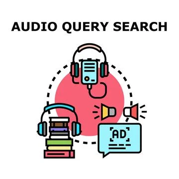 Audio query search technology developing digital devices Illustrazione stock