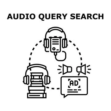 Audio query search technology developing digital devices Illustrazione stock