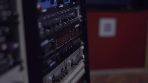 Audio rack in music studio Stock Footage 107084509