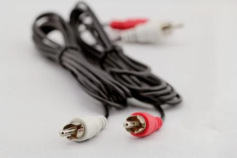 Audio RCA cable on a white background Stock Photos