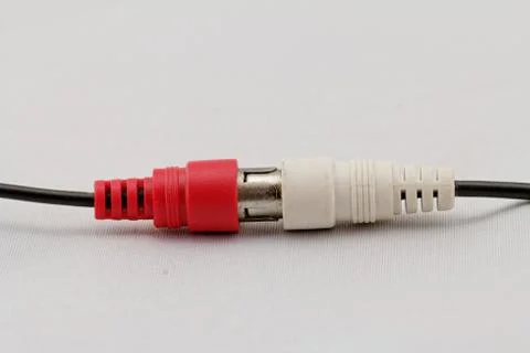Audio RCA cable on a white background Stock Photos