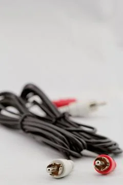 Audio RCA cable on a white background Stock Photos