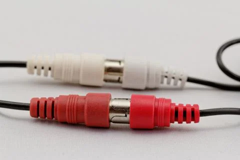 Audio RCA cable on a white background Stock Photos