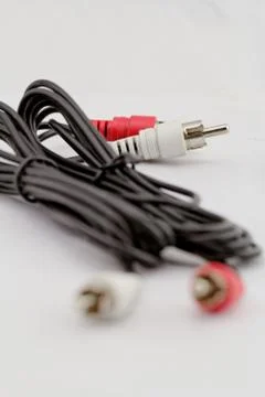 Audio RCA cable on a white background Stock Photos