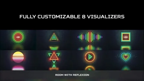 Audio React - Neon Music Visualizer Stock After Effects