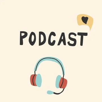 Audio record concept for podcast background Stock Illustration