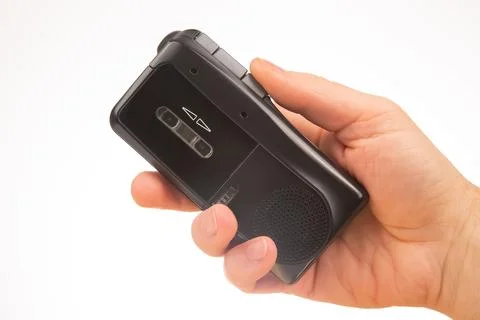 Audio recorder with microcassette. device for working with voice and journa.. Stock Photos