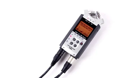 Audio Recorder - Plugging In XLR Cables Vídeo Stock 77433087